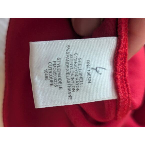 Halston Heritage Smooth Operator Sheath Off the Shoulder Dress in Lipstick Red S - Picture 7 of 7